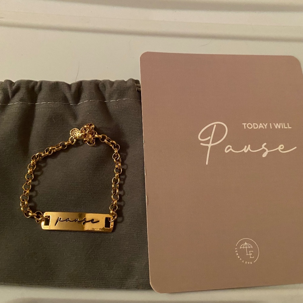 Brand New LENNY & EVA gold tone PAUSE BRACELET